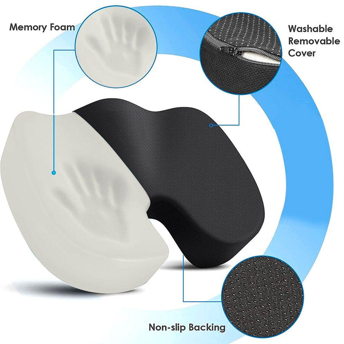 Body Revive™️ Ergonomic Memory Foam Seat Cushion