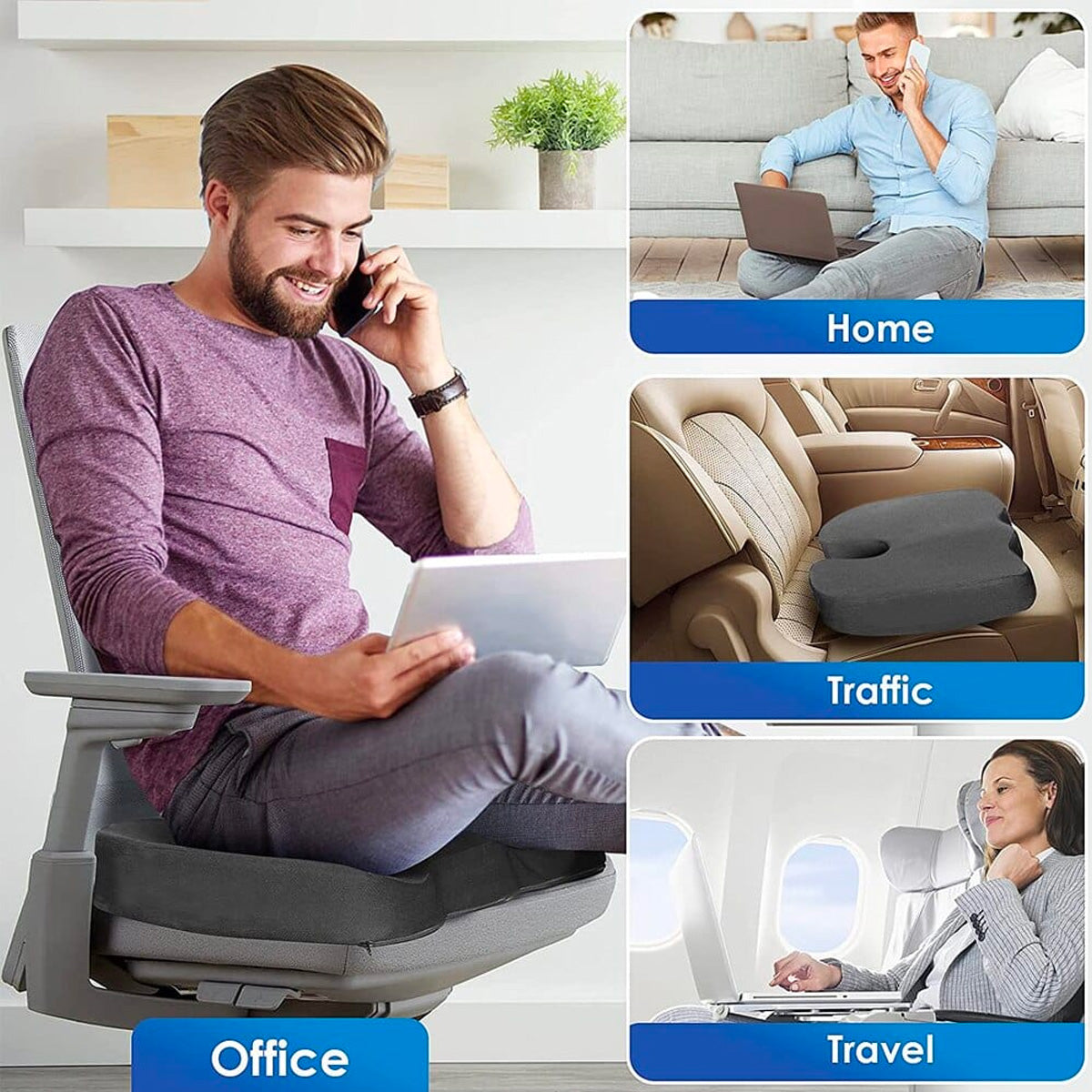 Body Revive™️ Ergonomic Memory Foam Seat Cushion